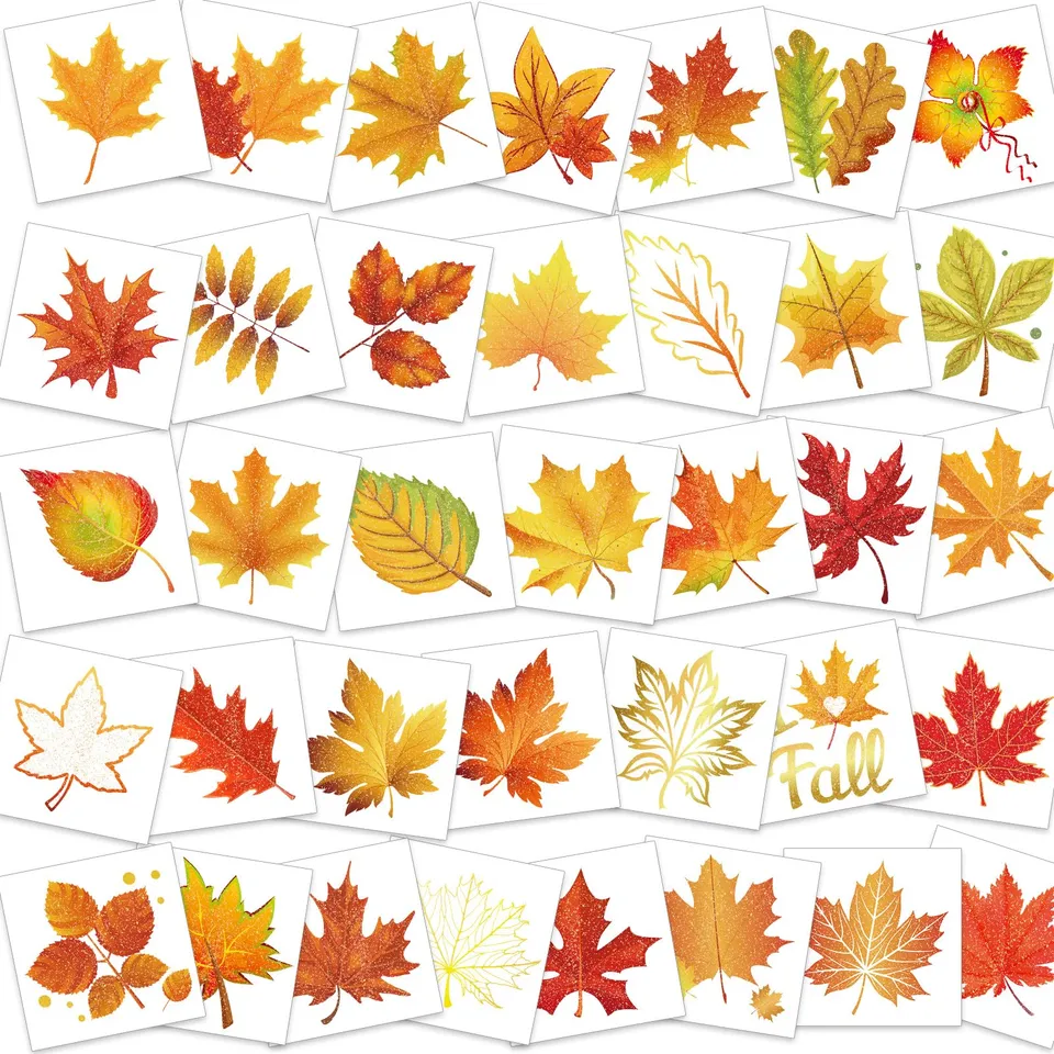 howaf-herbst-tattoos-glitzer-72-st-ck-ahornbl-tter image 1