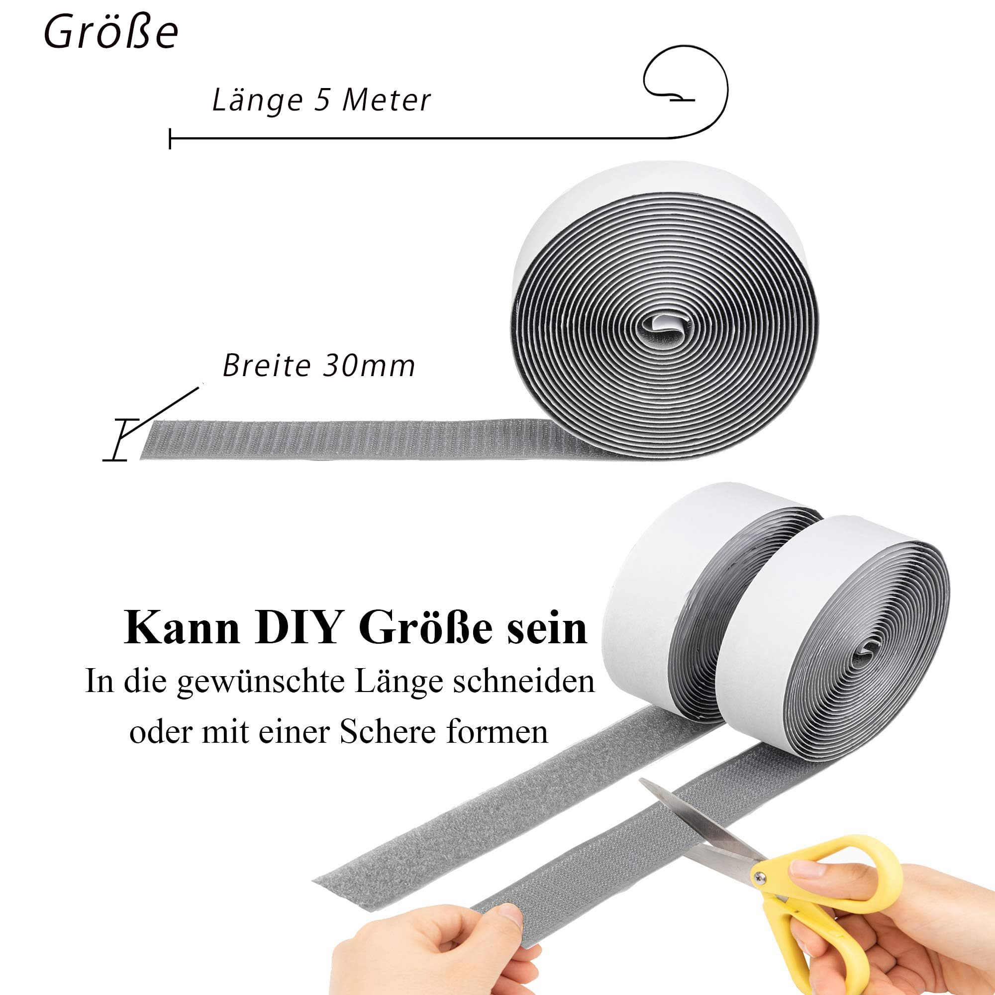 braveshine-klettband-selbstklebend-grau-30mm-x-5m image 2