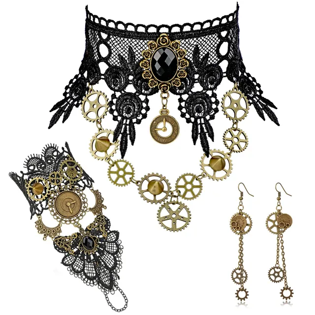 howaf-steampunk-1-schmuckset-damen-zahnr-der-spitze image 1