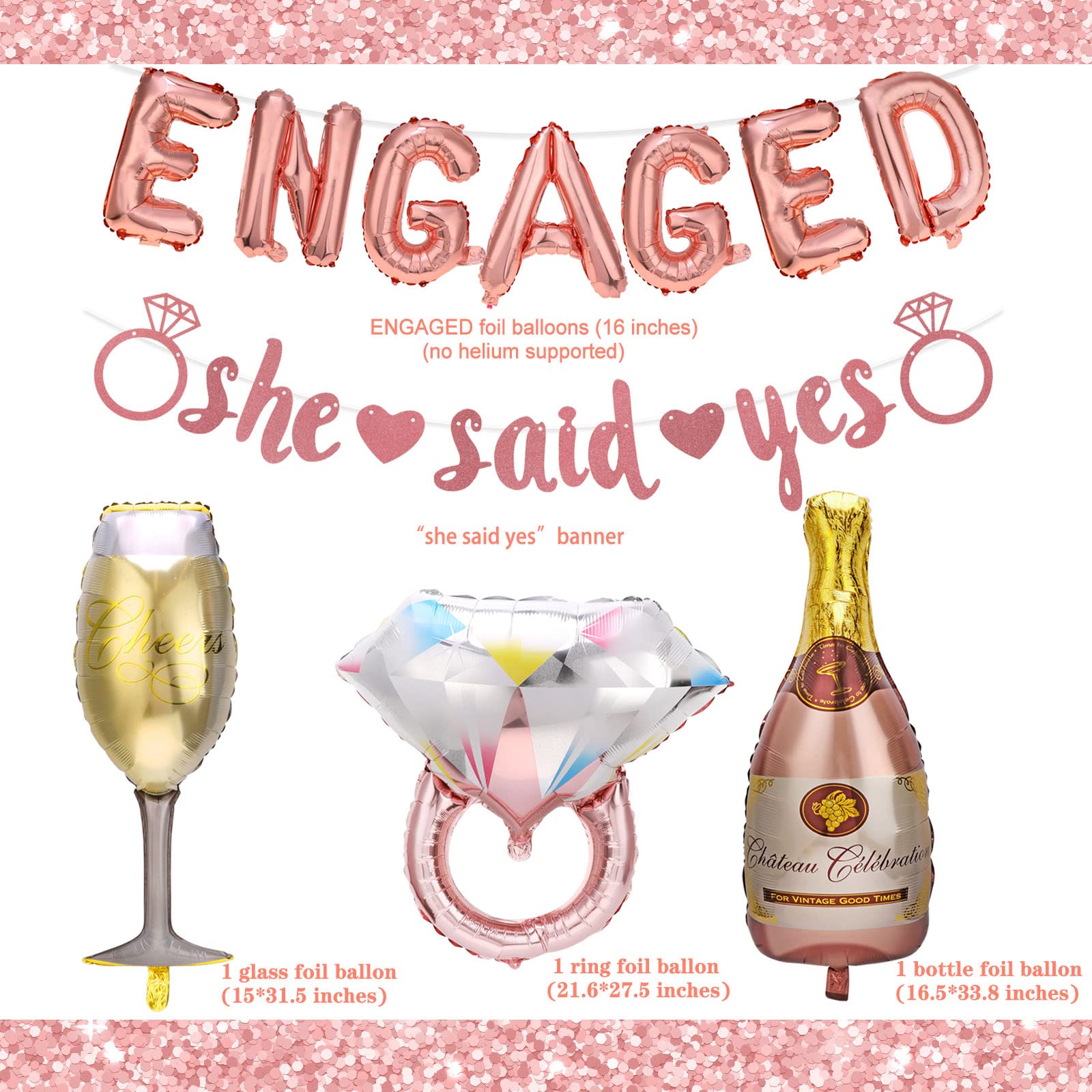 howaf-engaged-luftballons-verlobung-rosegold-she-said-yes image 2