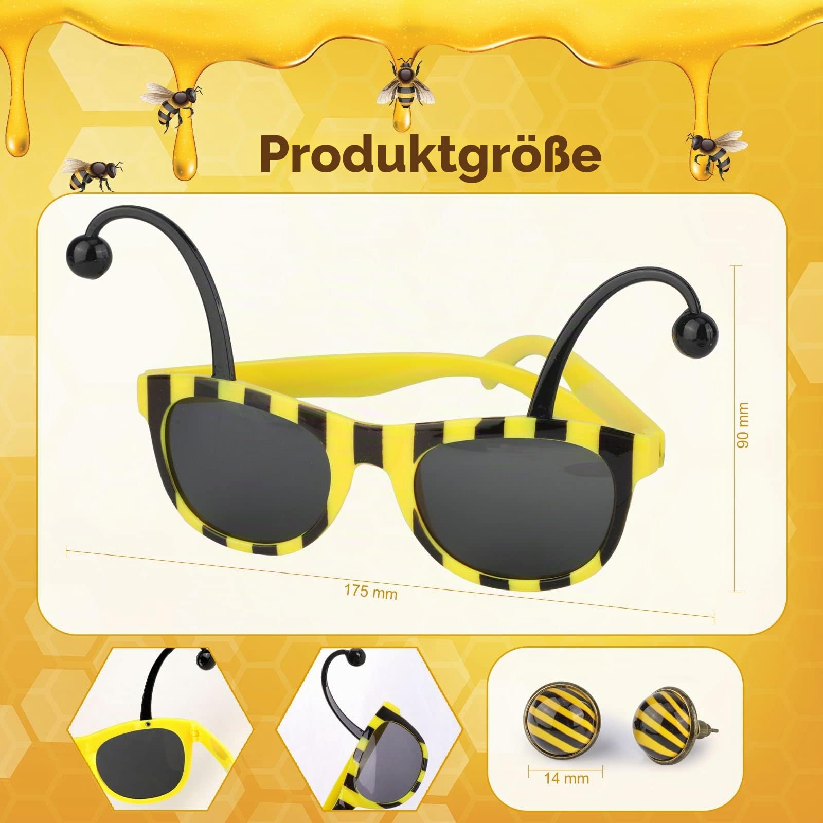 howaf-bienen-kost-m-damen-4-teilig-haarreif-brille-set image 3