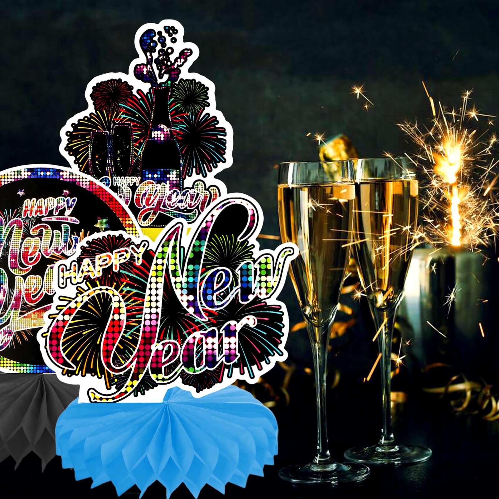 howaf-silvester-deko-2026-bienenwabe-tischdeko-bunt-9-st-ck image 5