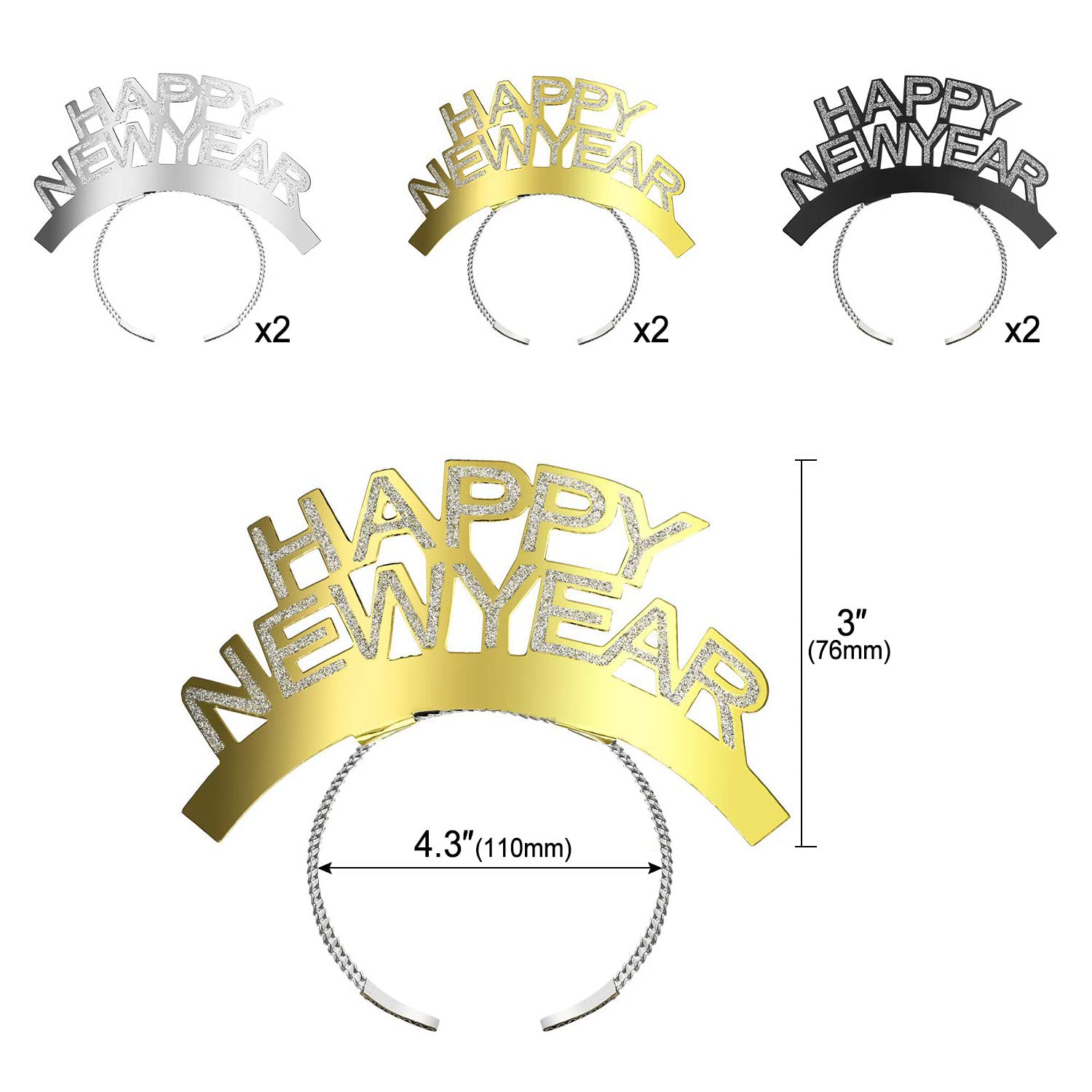 howaf-silvester-deko-set-43-tlg-gold-schwarz-silber image 2