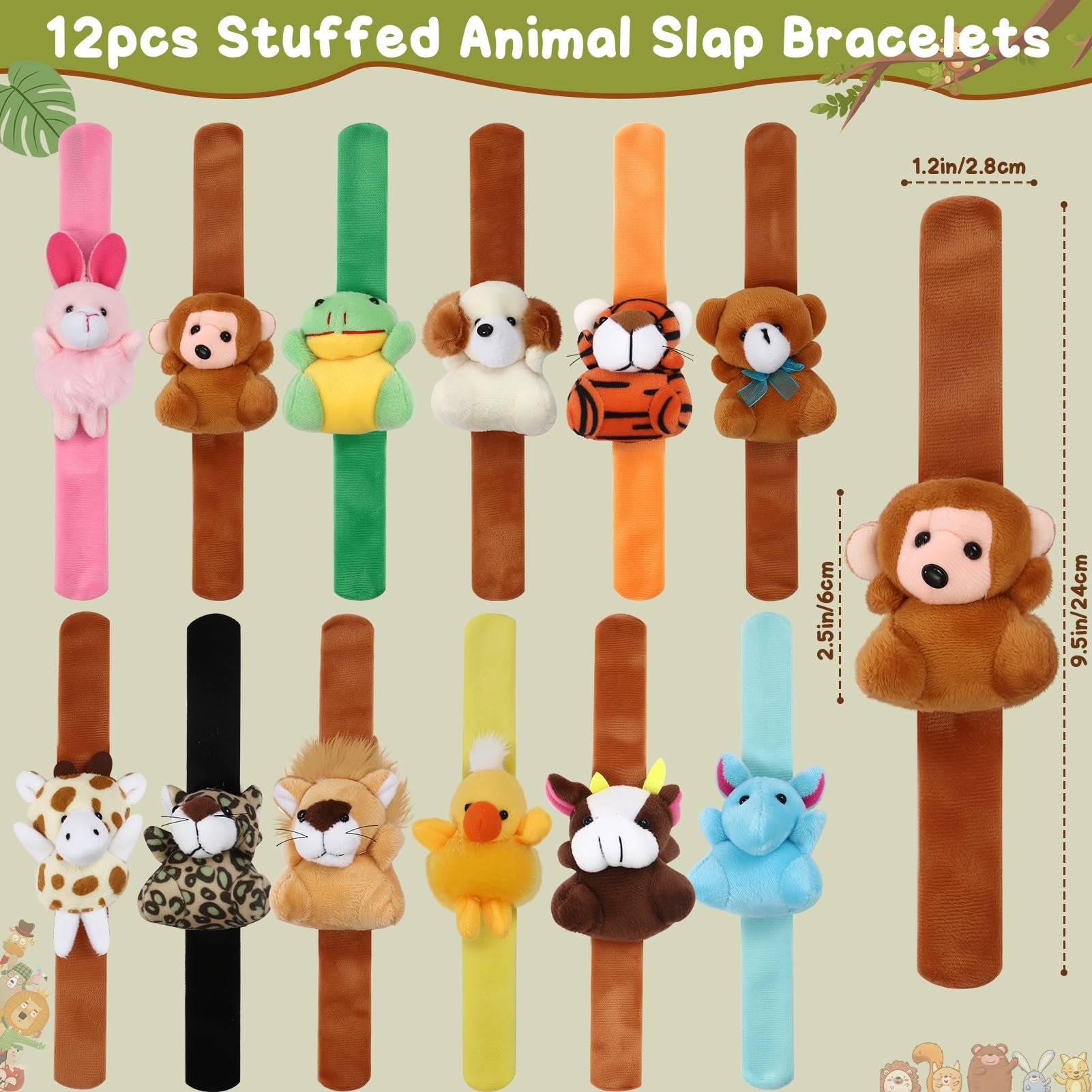 tacobear-party-favors-pl-sch-schnapparmband-tiere-12er-set image 3