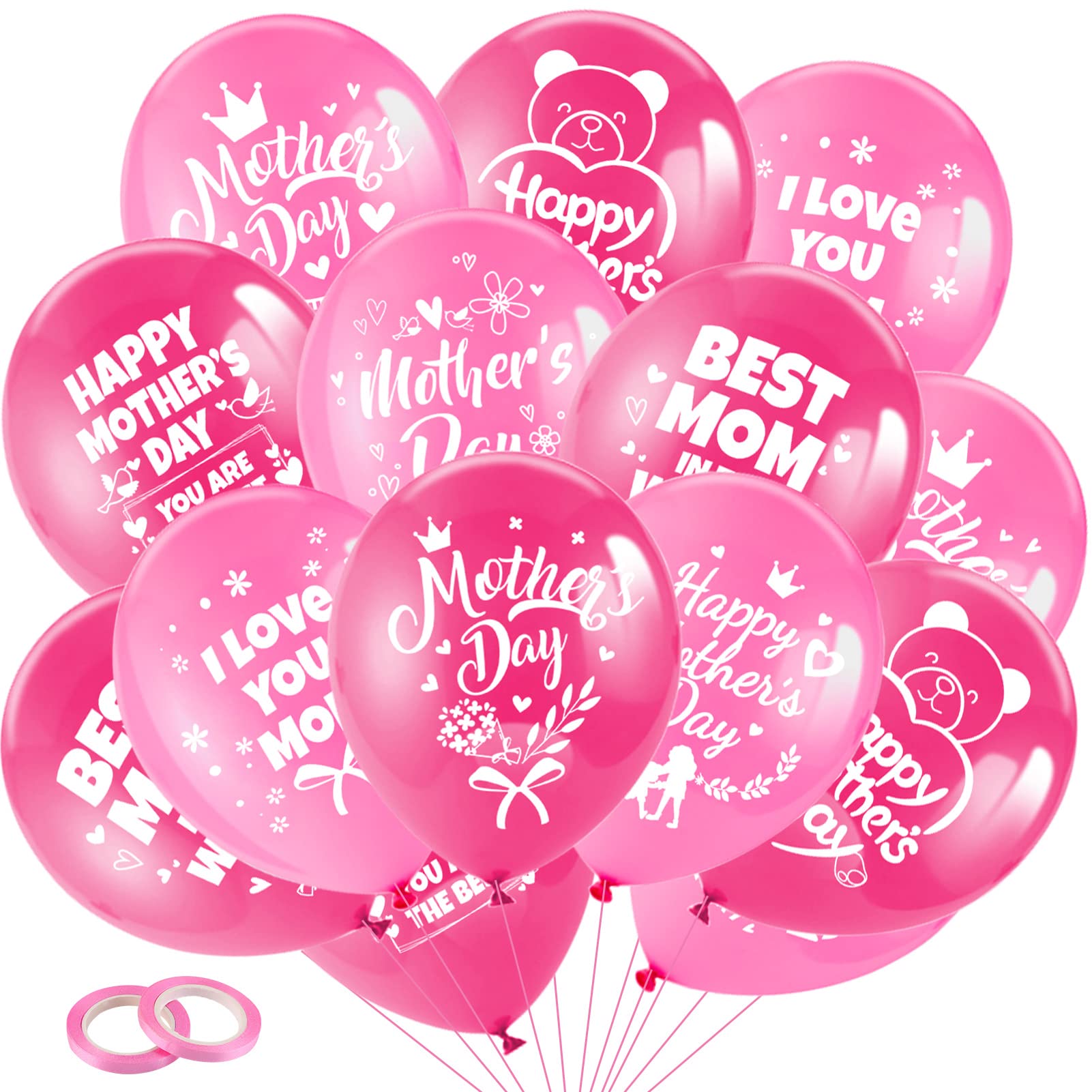 howaf-muttertag-luftballons-rosa-32er-set-happy-mothers-day image 1