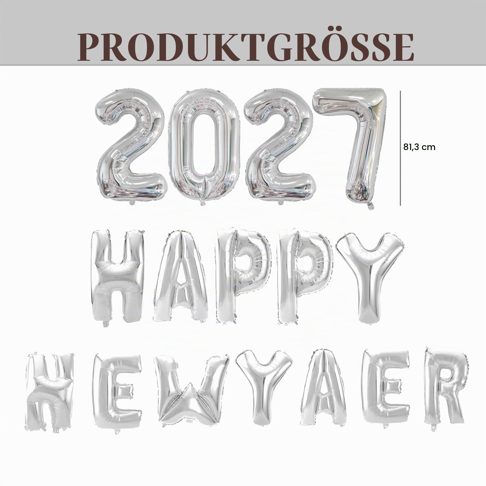 howaf-balloons-silvester-deko-2027-silber-happy-new-year image 2
