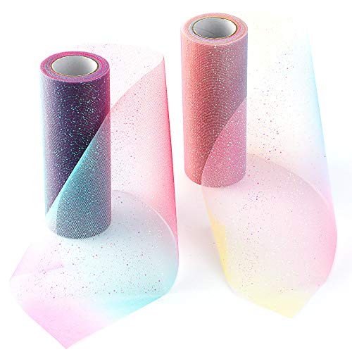 howaf-t-llrolle-regenbogen-glitzer-t-llstoff-2-rollen-15cm image 7