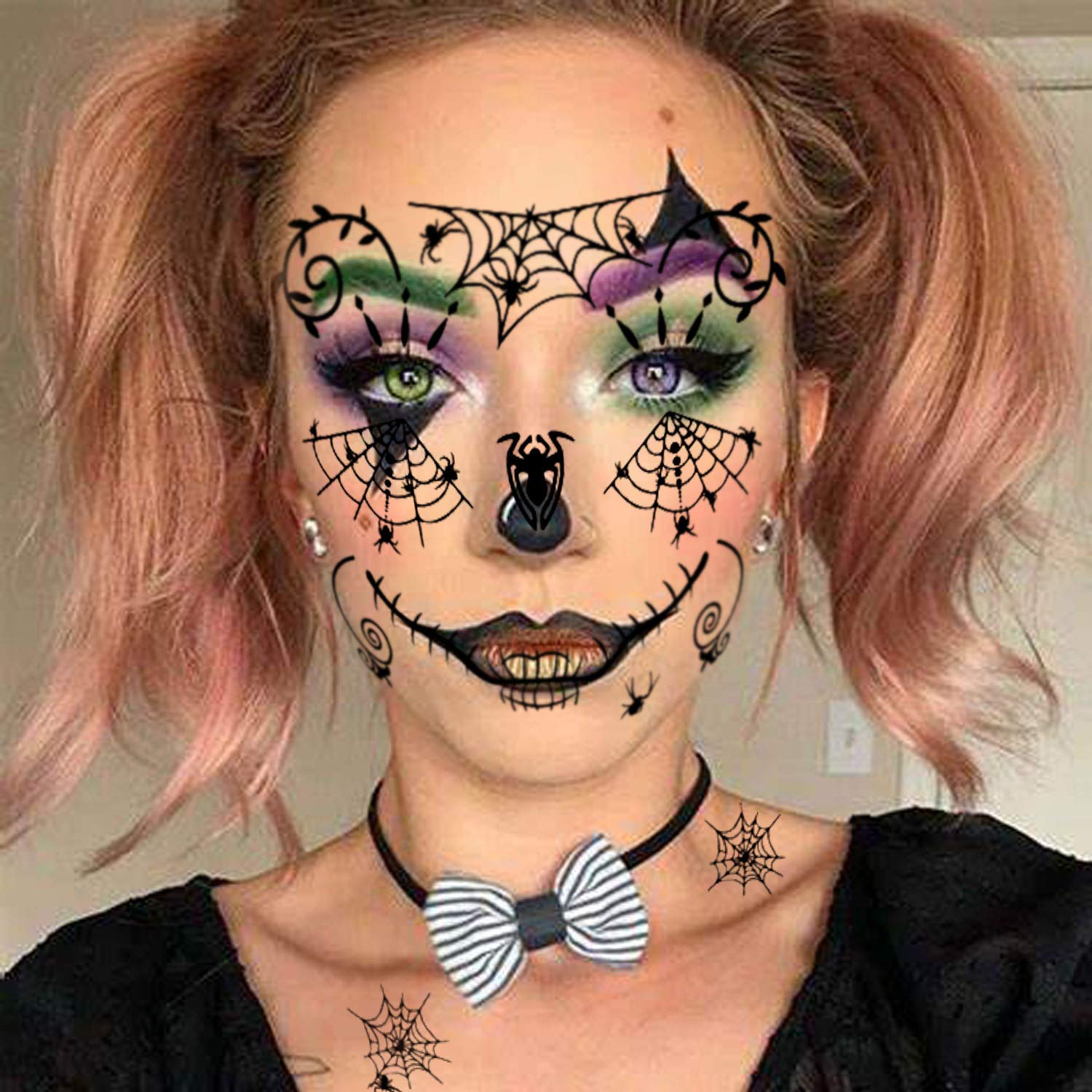 howaf-halloween-tempor-re-tattoos-spinnen-netz-10-blatt image 6