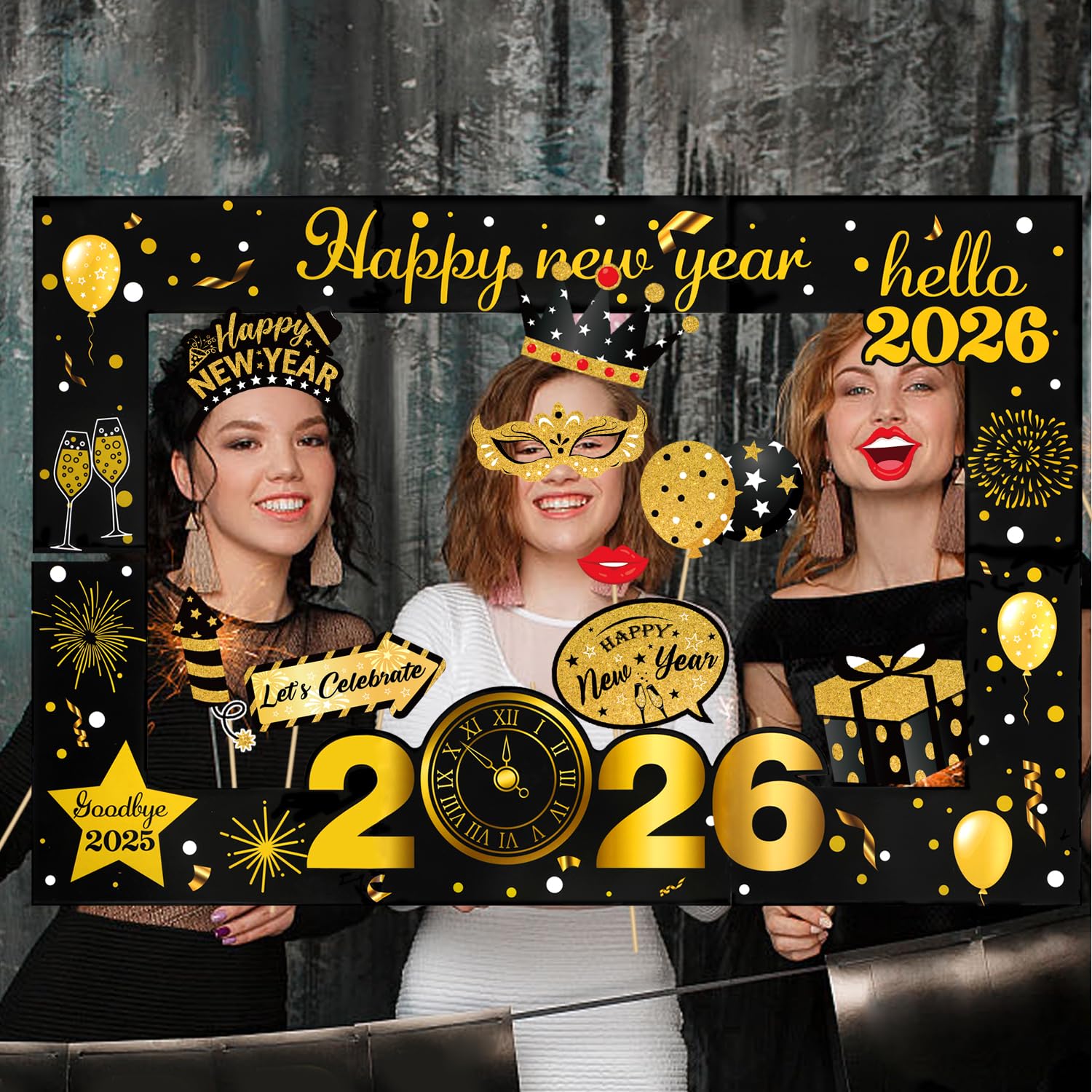 howaf-silvester-foto-requisiten-xxl-rahmen-stil-b-26-teile image 5