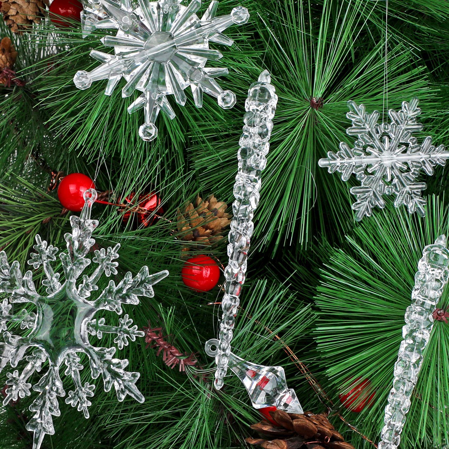 howaf-christbaumschmuck-eiszapfen-schneeflocken-40er-set image 7