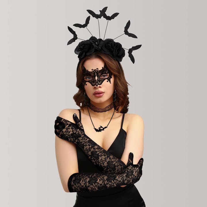 howaf-fledermaus-kost-m-set-damen-schwarz-5-teilig-maske image 7