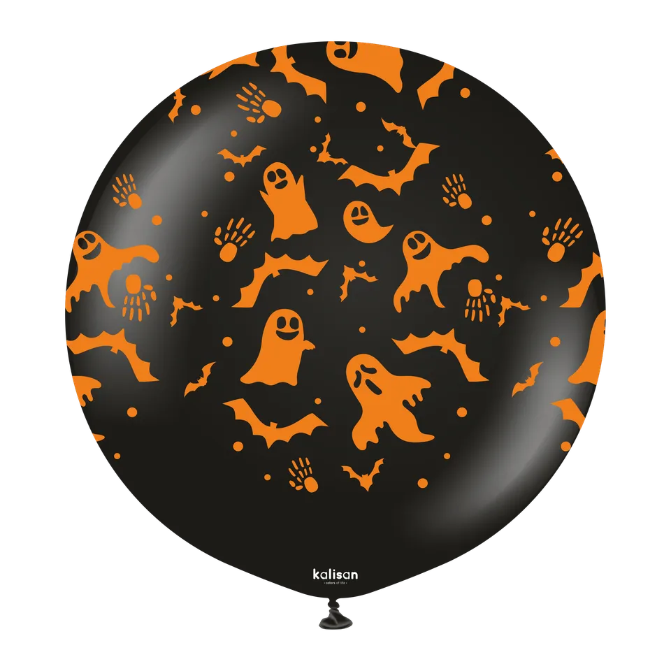 kalisan-halloween-riesenballon-schwarz-orange-24-zoll-1-st-ck image 1