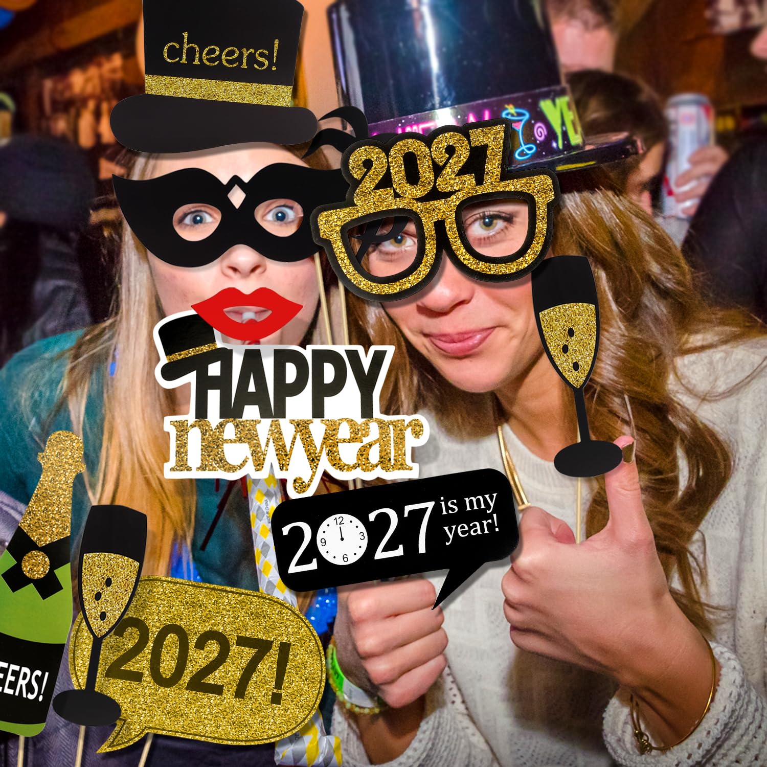 howaf-silvester-foto-requisiten-schwarz-gold-21-st-ck-neujahr image 6
