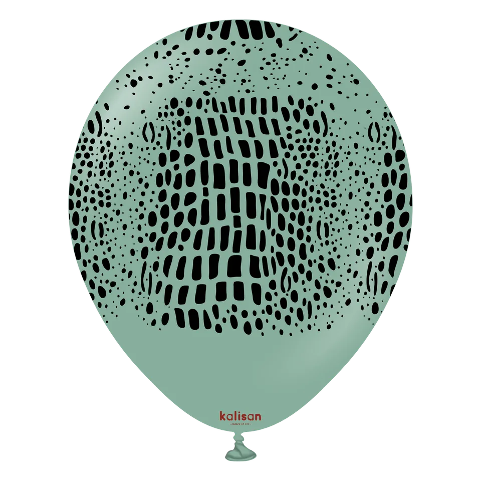 kalisan-safari-theme-crocodile-sage-luftballons-25-st-ck-gr-n image 1