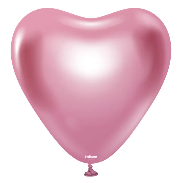 kalisan-mirror-12-herz-luftballon-mirror-pink-25-st-ck-rosa image 1