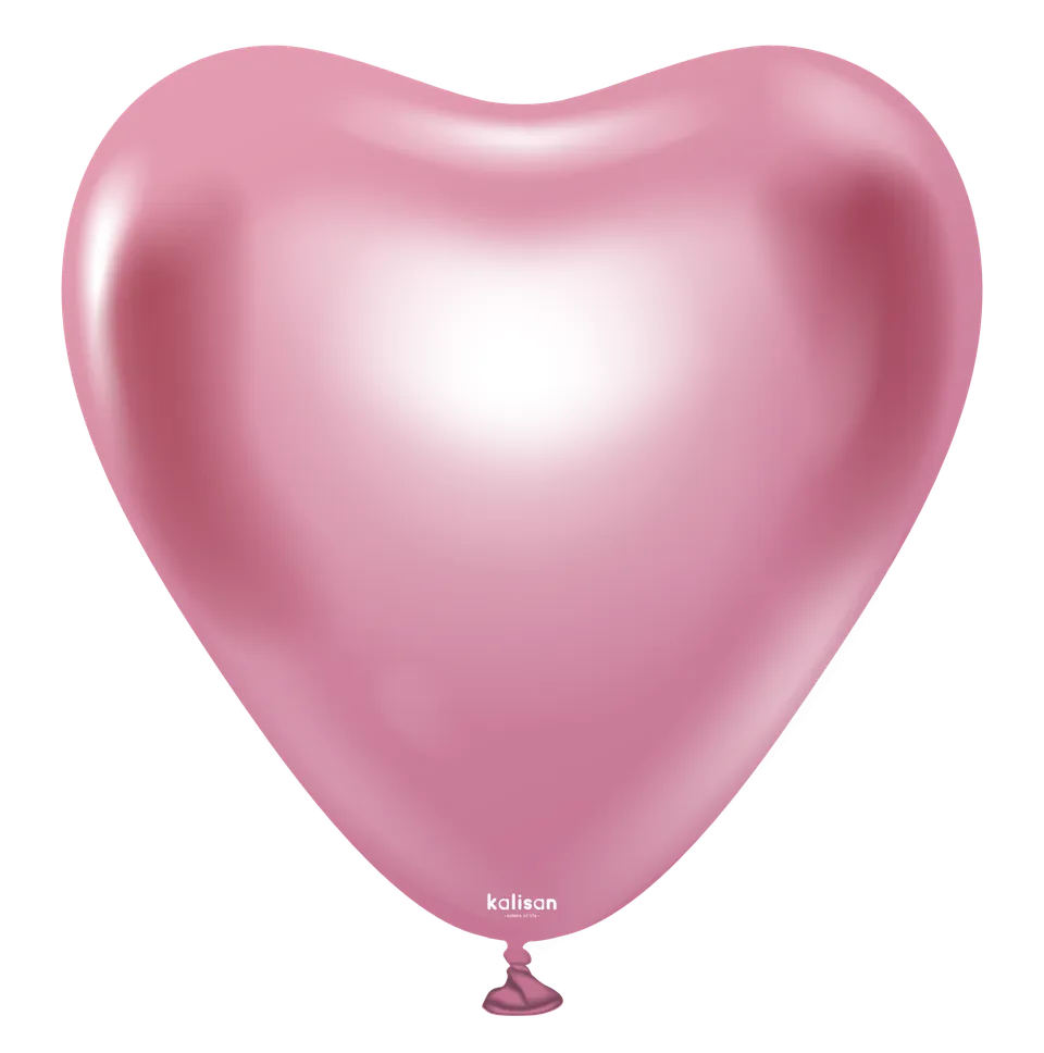 kalisan-mirror-12-herz-luftballon-mirror-pink-25-st-ck-rosa image 1