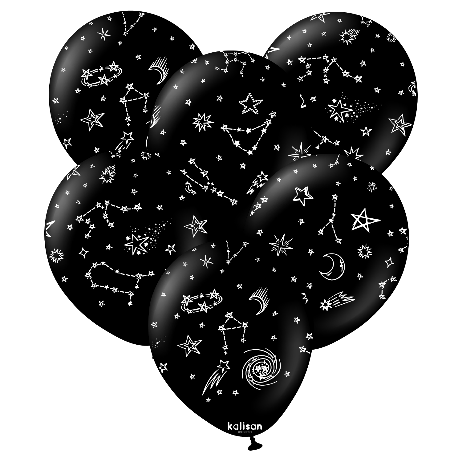 kalisan-party-celestial-luftballons-schwarz-12-zoll-25-st-ck image 1