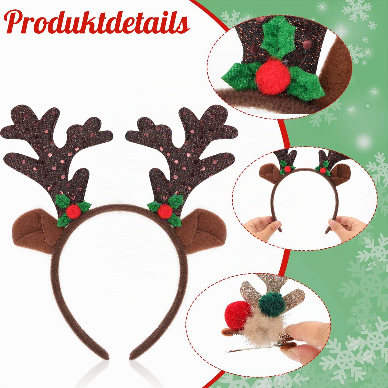 howaf-rentier-haarreif-gold-weihnachts-haarschmuck-4-tlg-geweih image 3