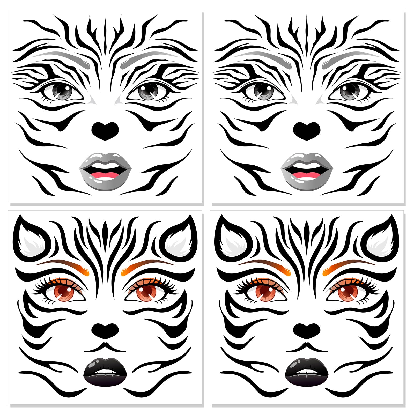 howaf-temporary-tattoos-dia-de-los-muertos-10-bl-tter-gesicht image 8