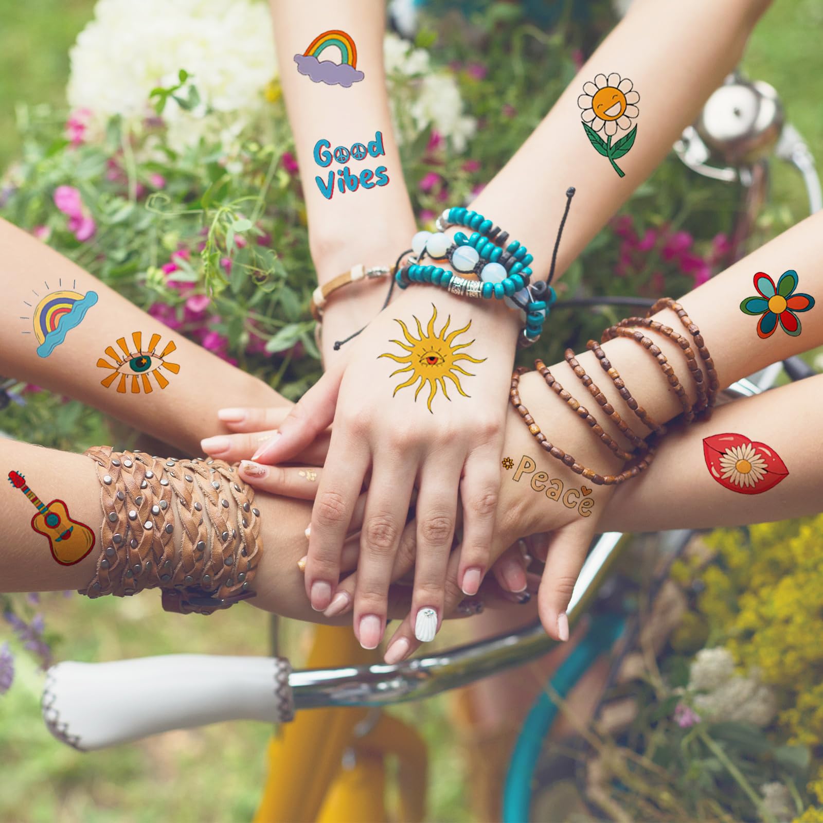 howaf-hippie-tattoos-tempor-r-flower-power-10-bl-tter-set image 5