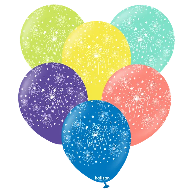 kalisan-party-theme-fireworks-luftballons-25-st-ck-sortiert image 1