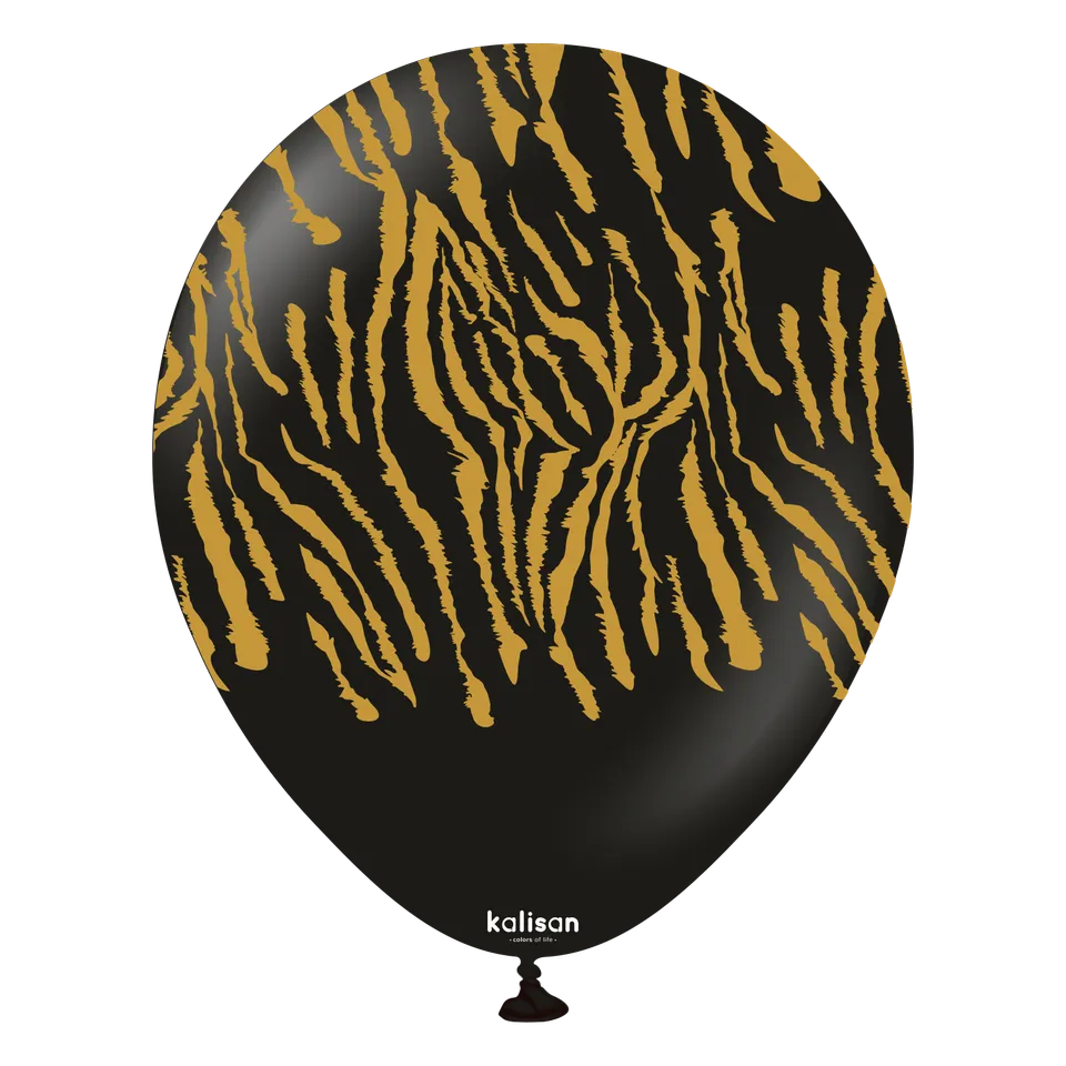 kalisan-safari-tiger-black-luftballons-12-zoll-25-st-ck-schwarz image 1