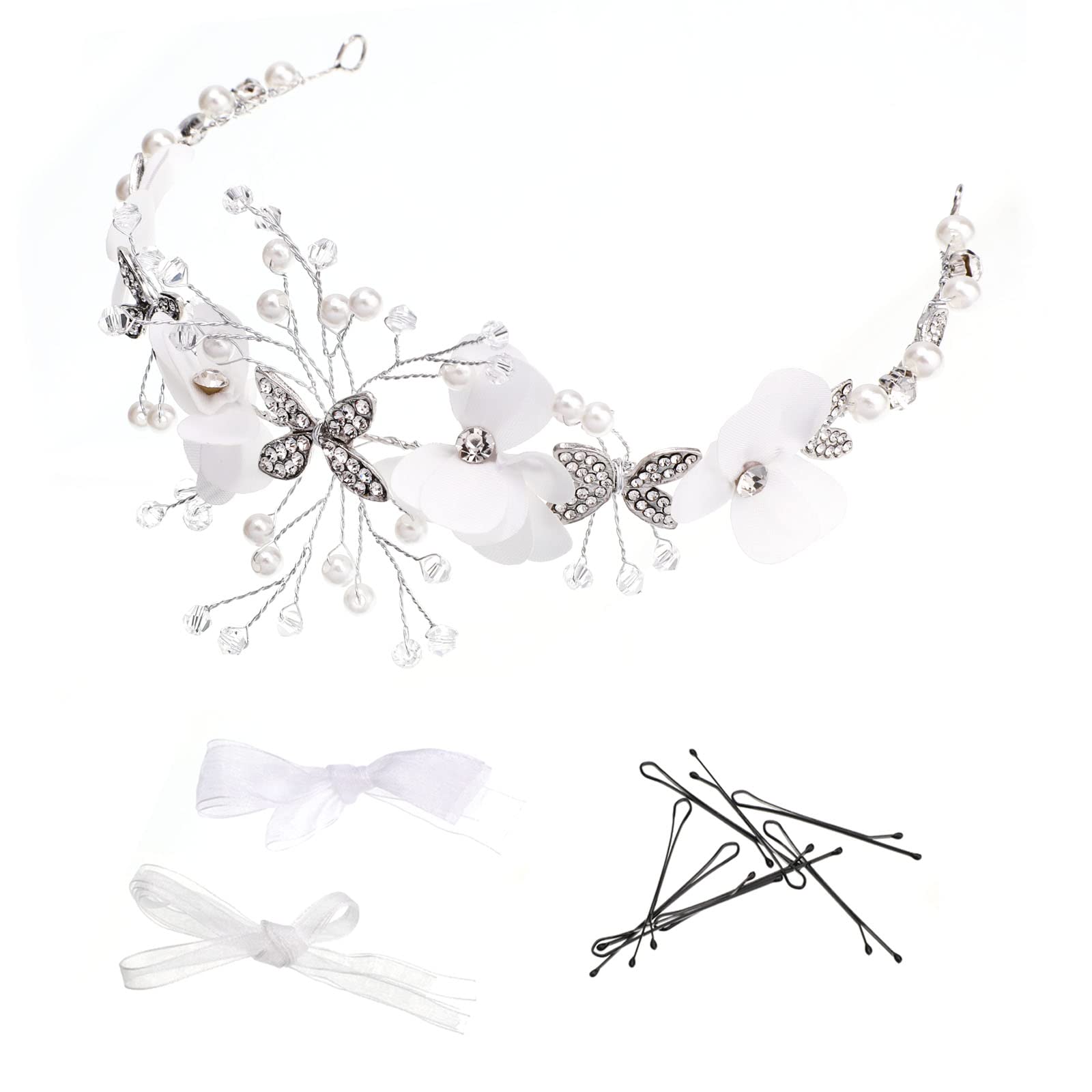 howaf-photo-booth-props-haarschmuck-wei-blume-a-kommunion-hochzeit image 2