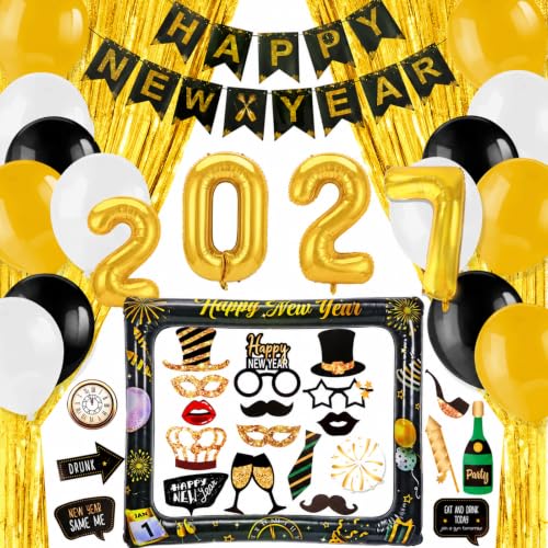 howaf-silvester-deko-2027-party-set-42-teile-schwarz-gold image 8