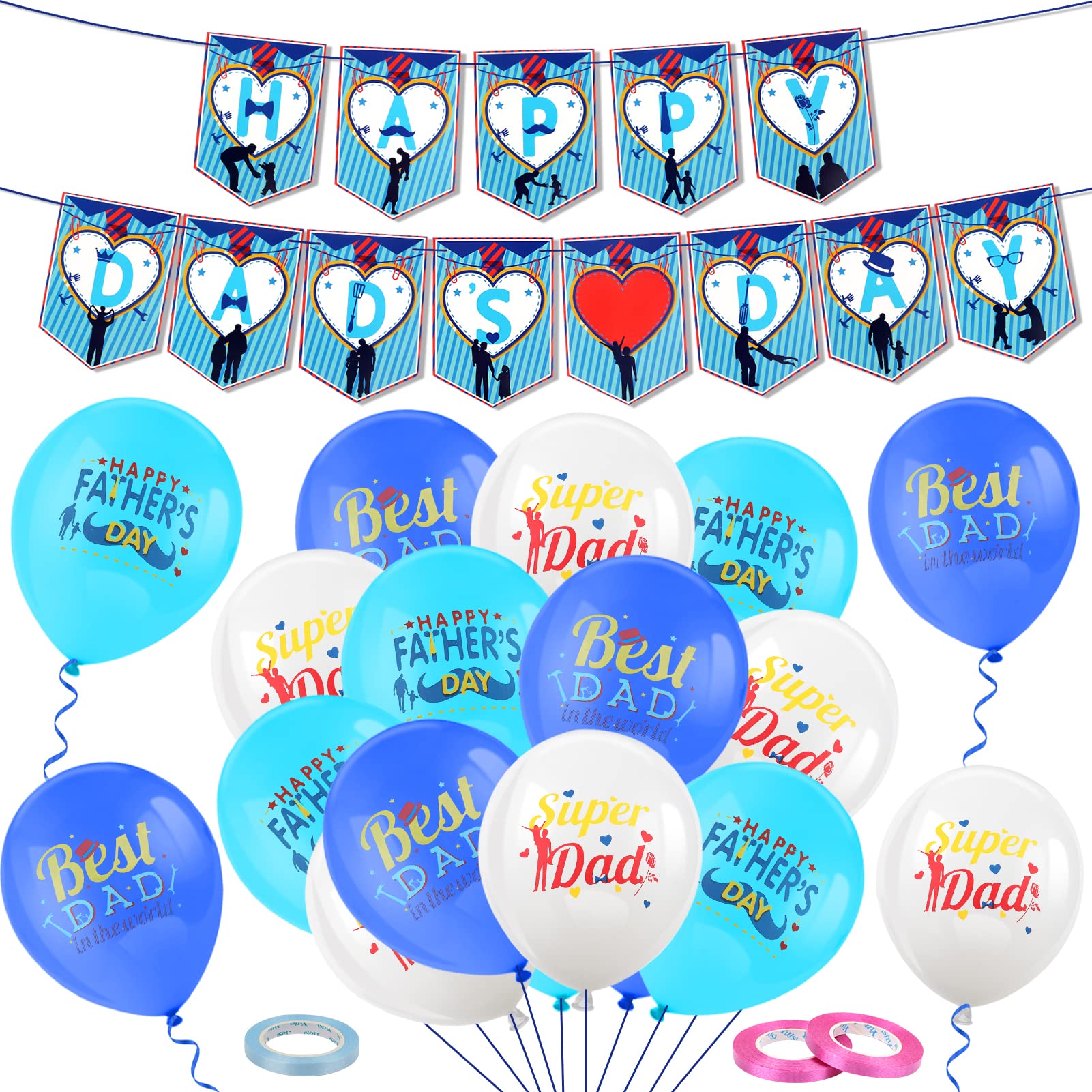 howaf-happy-dads-day-luftballons-vatertag-deko-set-blau image 1