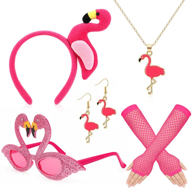 howaf-flamingo-kost-m-damen-set-5-teilig-rosa-hawaii image 1