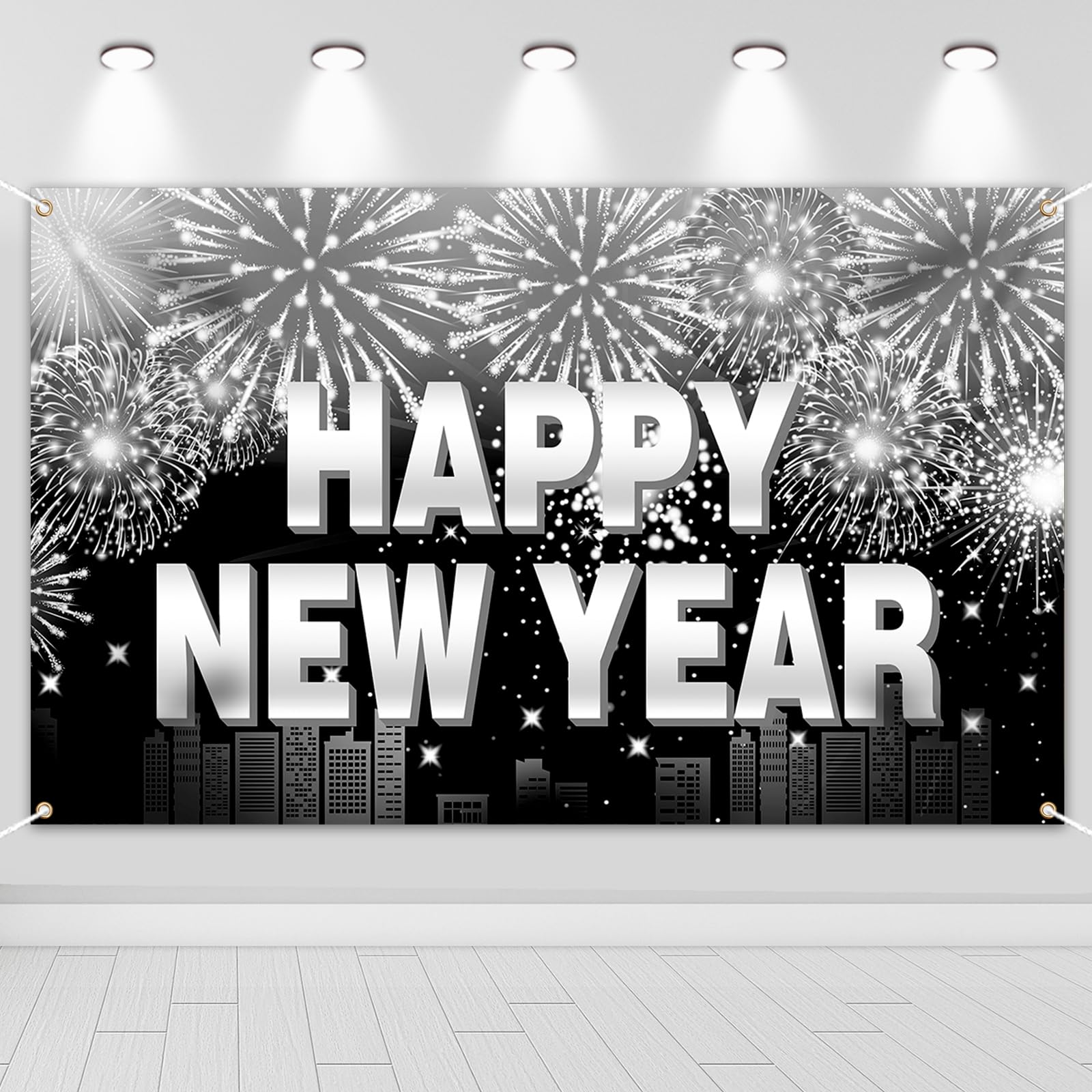 howaf-happy-new-year-banner-stoff-185x110cm-silvester-deko-2027 image 8