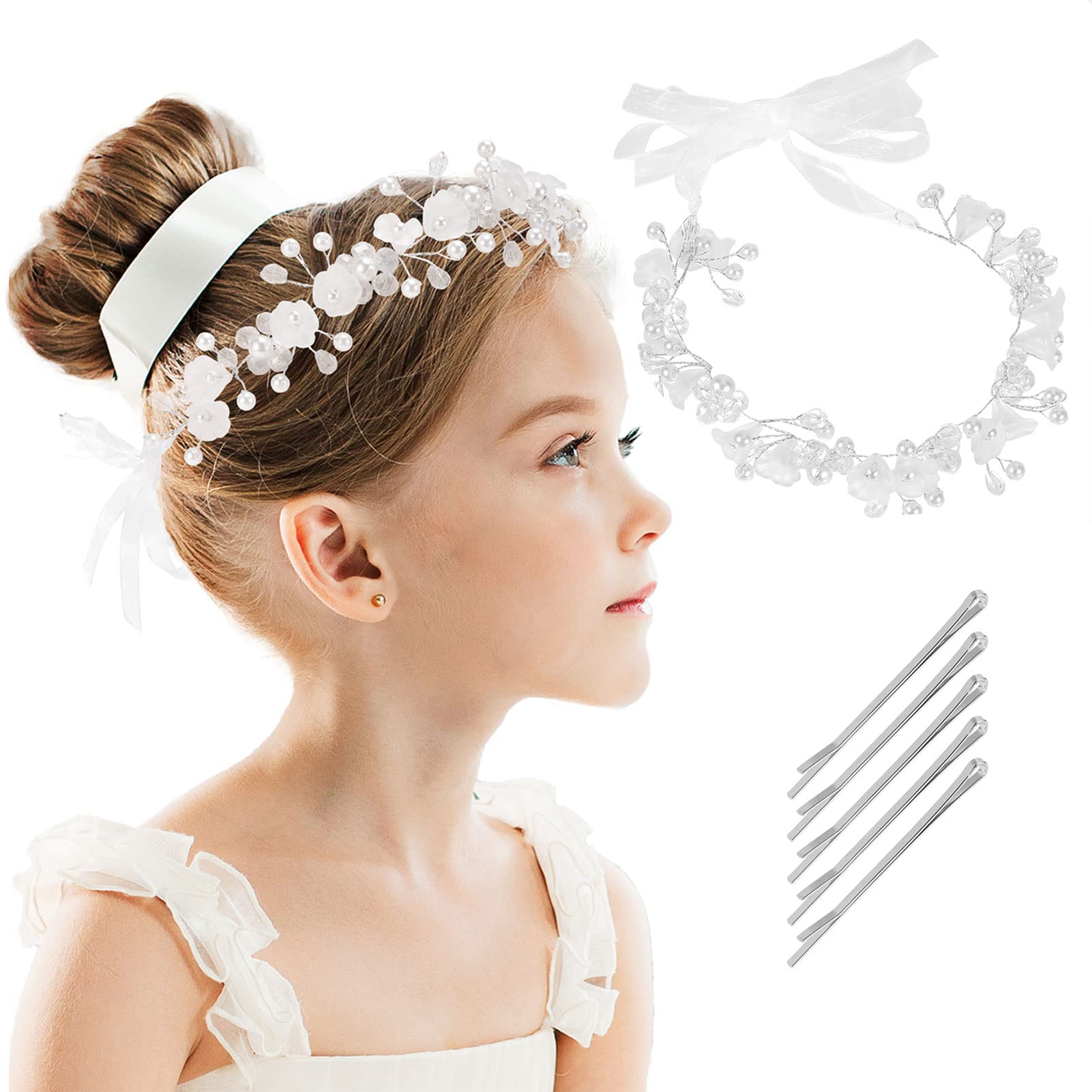 howaf-photo-booth-props-haarschmuck-wei-blume-a-kommunion-hochzeit image 8