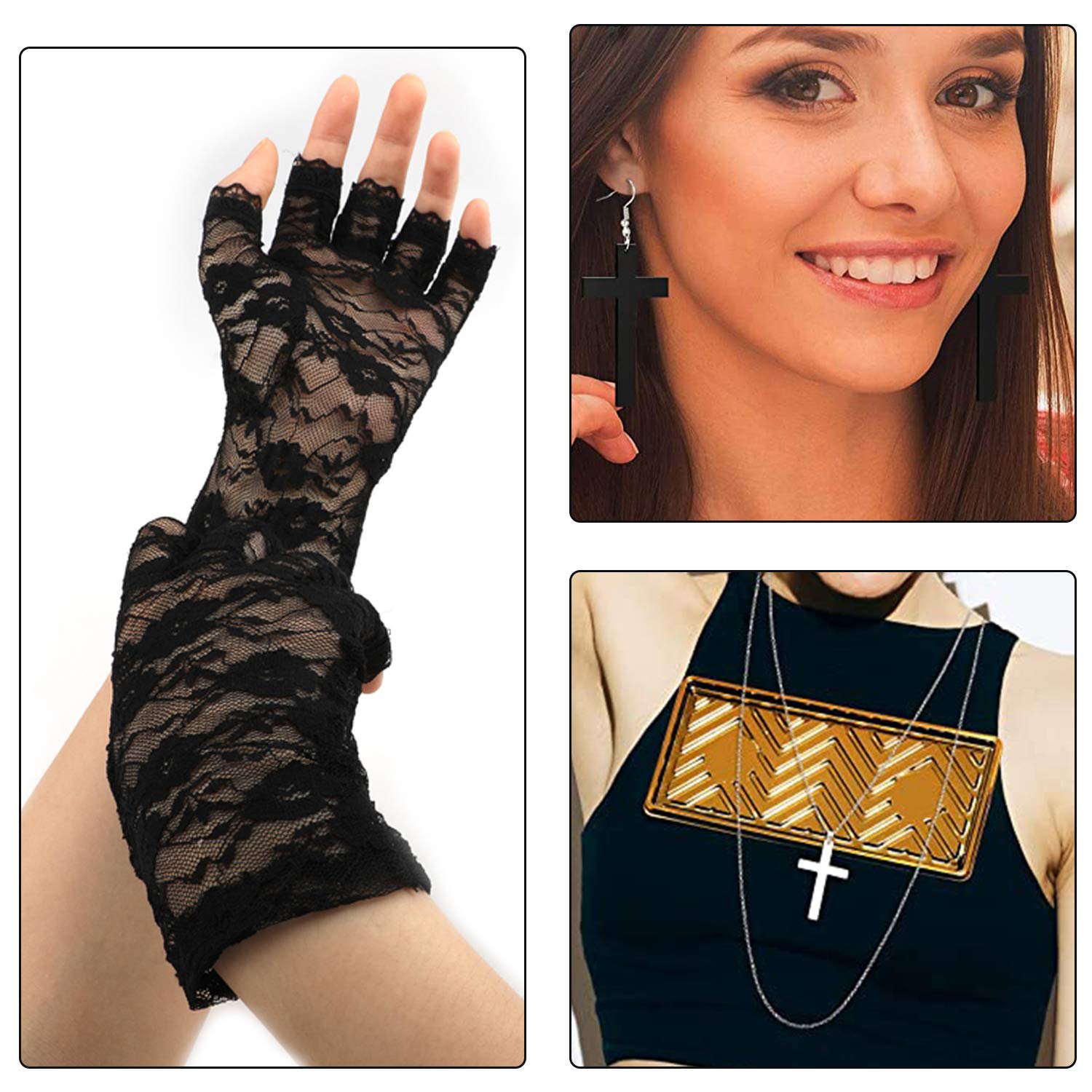 howaf-80er-jahre-kost-m-set-damen-schwarz-accessoires-spitzen image 6