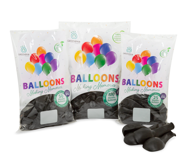 green-paw-metallic-balloons-luftballons-schwarz-25-st-ck-helium image 6