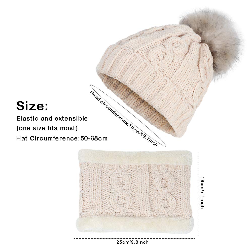 tacobear-strickm-tze-loop-set-beige-bommelm-tze-beanie image 6