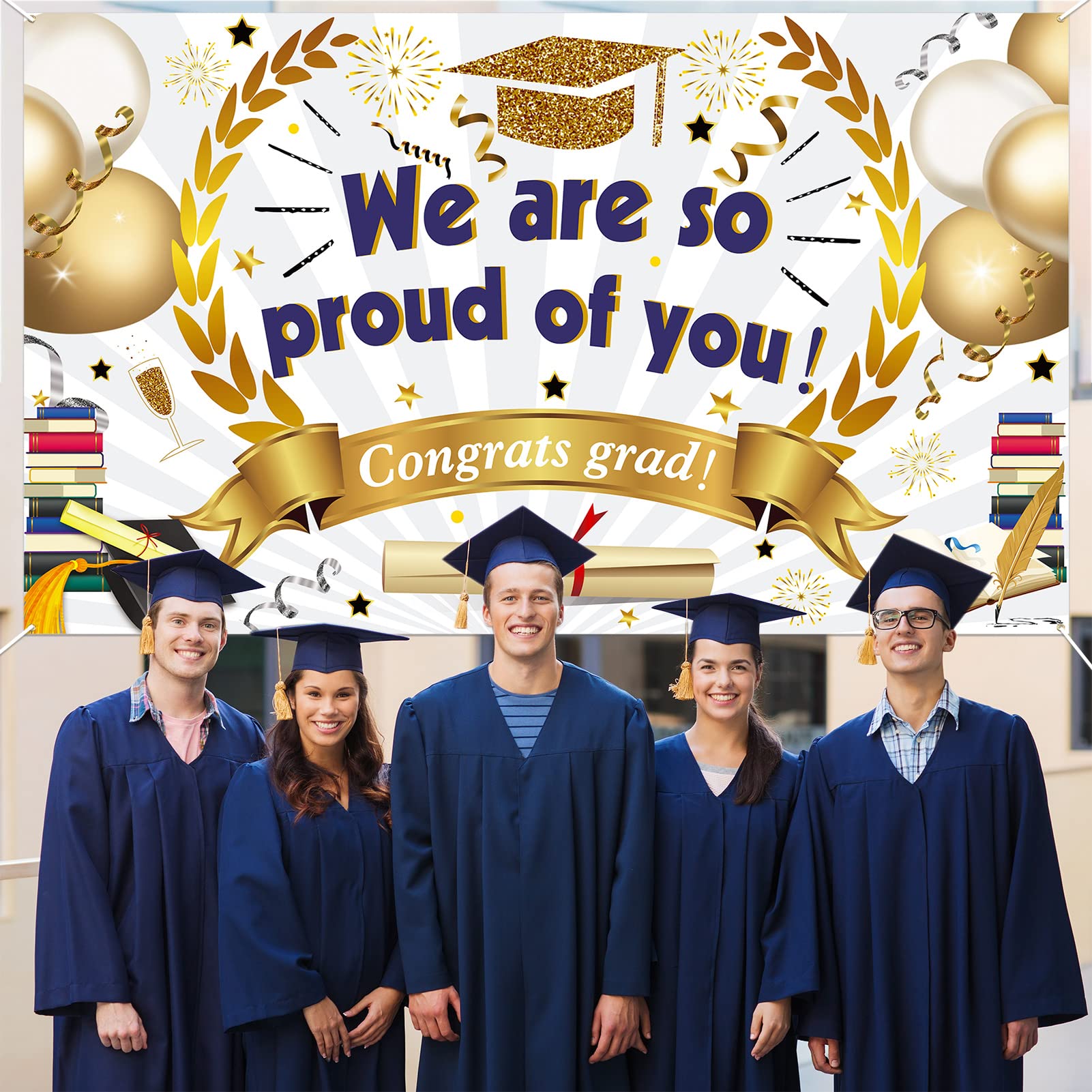howaf-we-are-so-proud-abschluss-banner-185x110-cm-wei-gold image 5