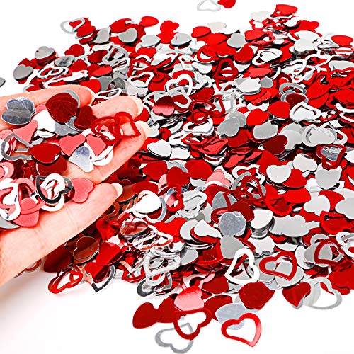 howaf-herzen-konfetti-rot-silber-15mm-tischdeko-70g-hochzeit image 7