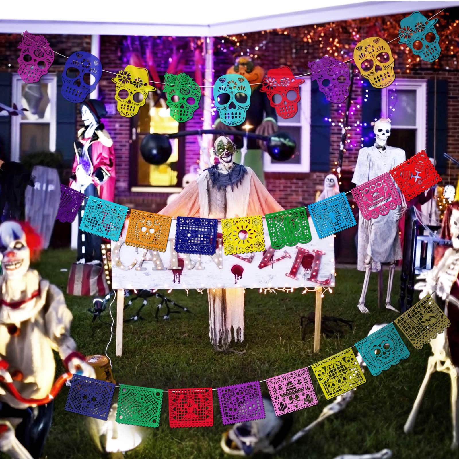 howaf-dia-de-los-muertos-girlande-filz-27tlg-banner-mehrfarbig image 6