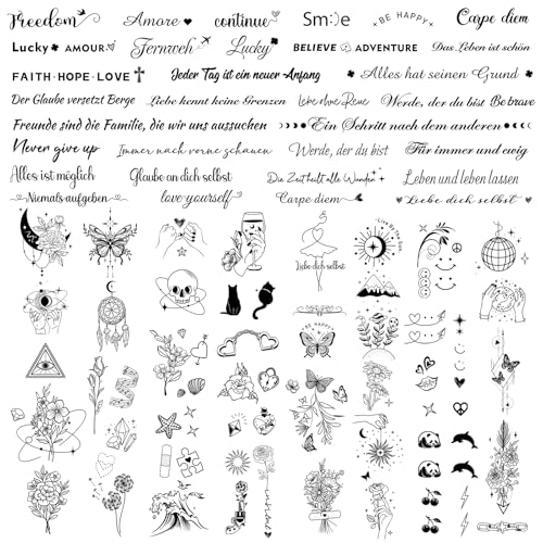 howaf-tempor-re-tattoos-schwarz-spr-che-blumen-20-bl-tter image 8