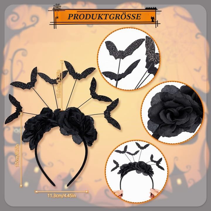 howaf-fledermaus-kost-m-set-damen-schwarz-5-teilig-maske image 4