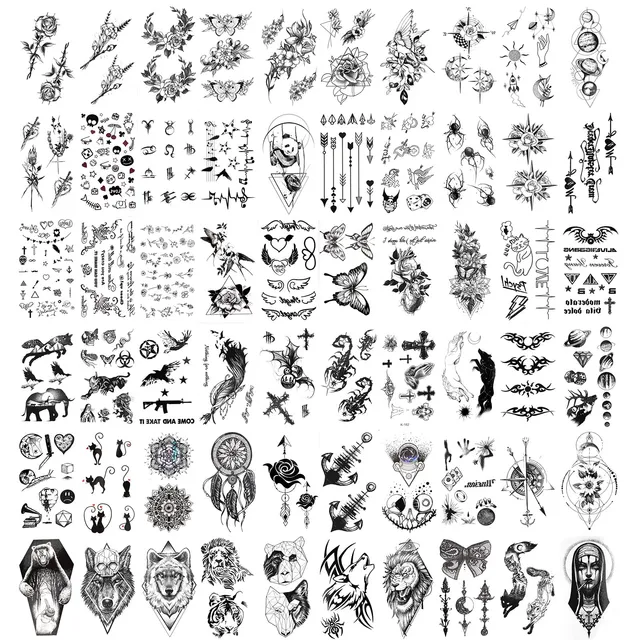 howaf-tempor-re-tattoos-schwarz-klein-60-bl-tter-set image 1