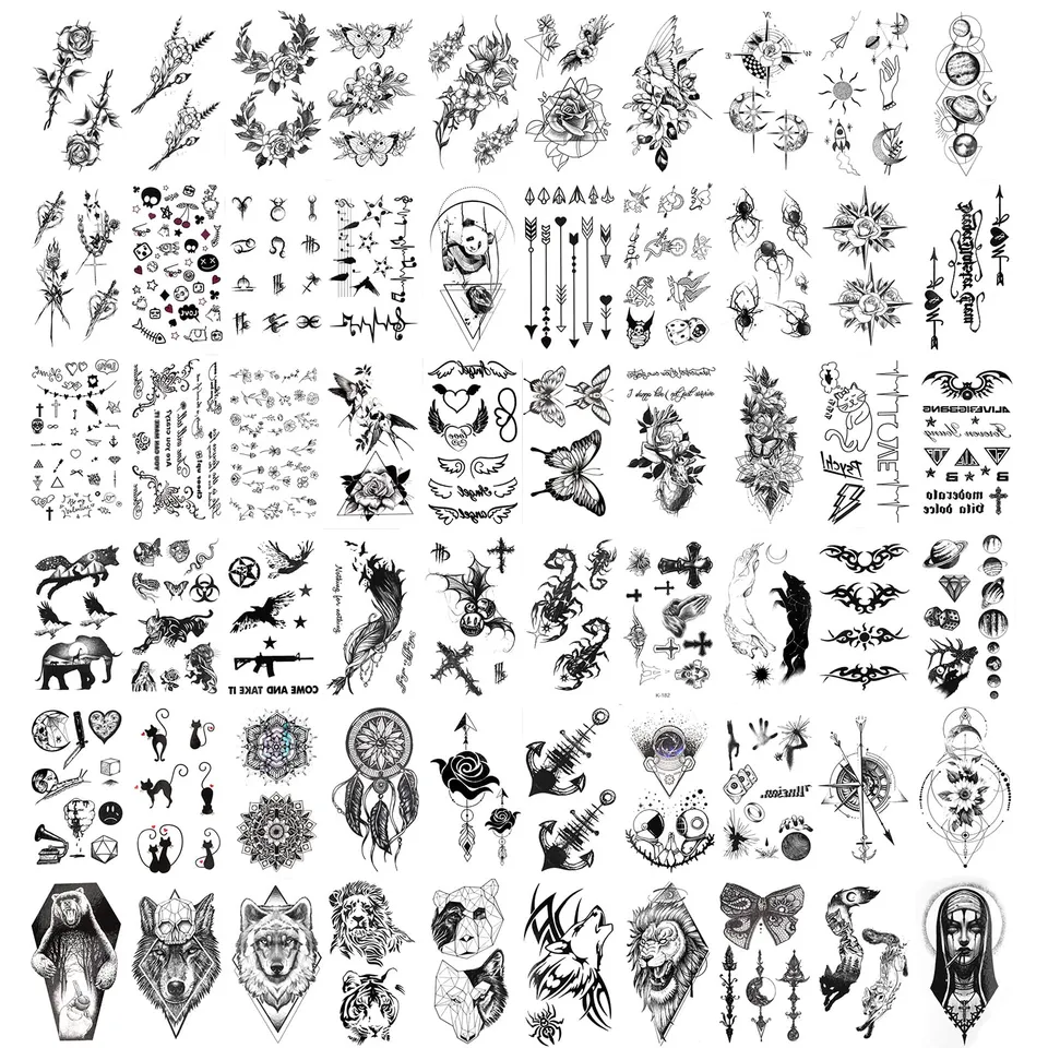 howaf-tempor-re-tattoos-schwarz-klein-60-bl-tter-set image 1