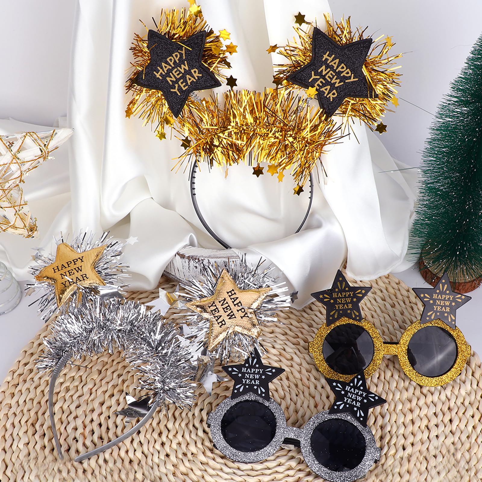 howaf-silvester-haarreif-brille-set-schwarz-gold-4tlg-2027 image 5