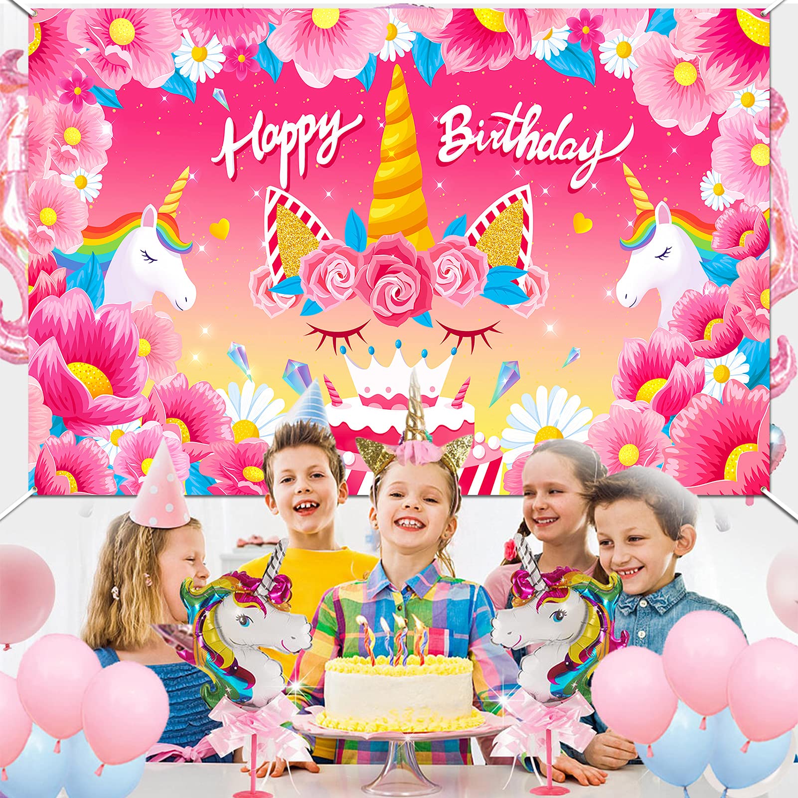 howaf-einhorn-happy-birthday-banner-stoff-185x110-cm image 7