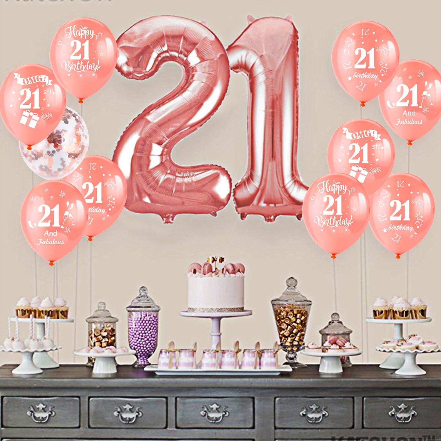 howaf-21-geburtstag-luftballons-rosegold-30-st-ck-konfetti-set image 4