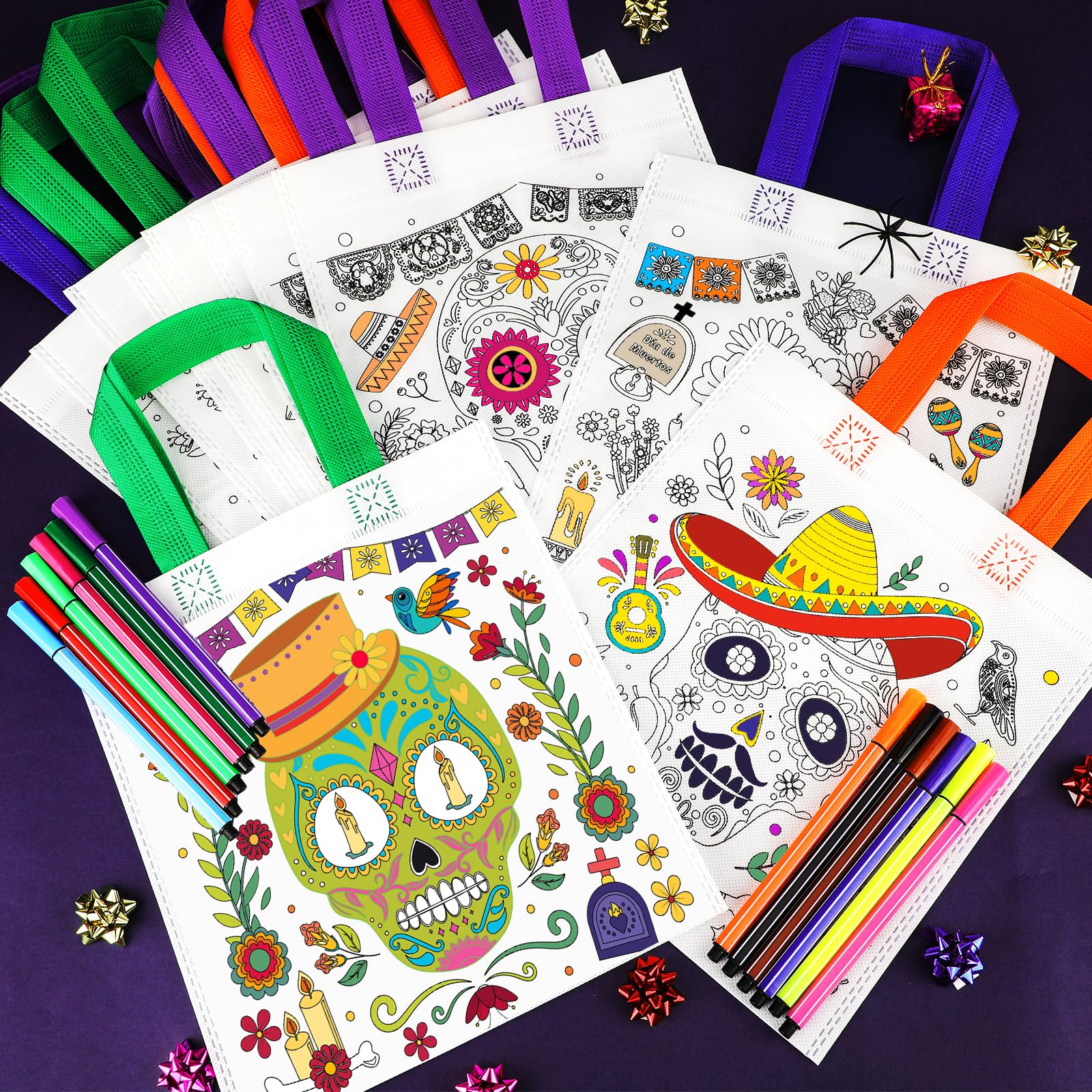howaf-dia-de-los-muertos-t-ten-zum-bemalen-12er-mit-stiften image 5