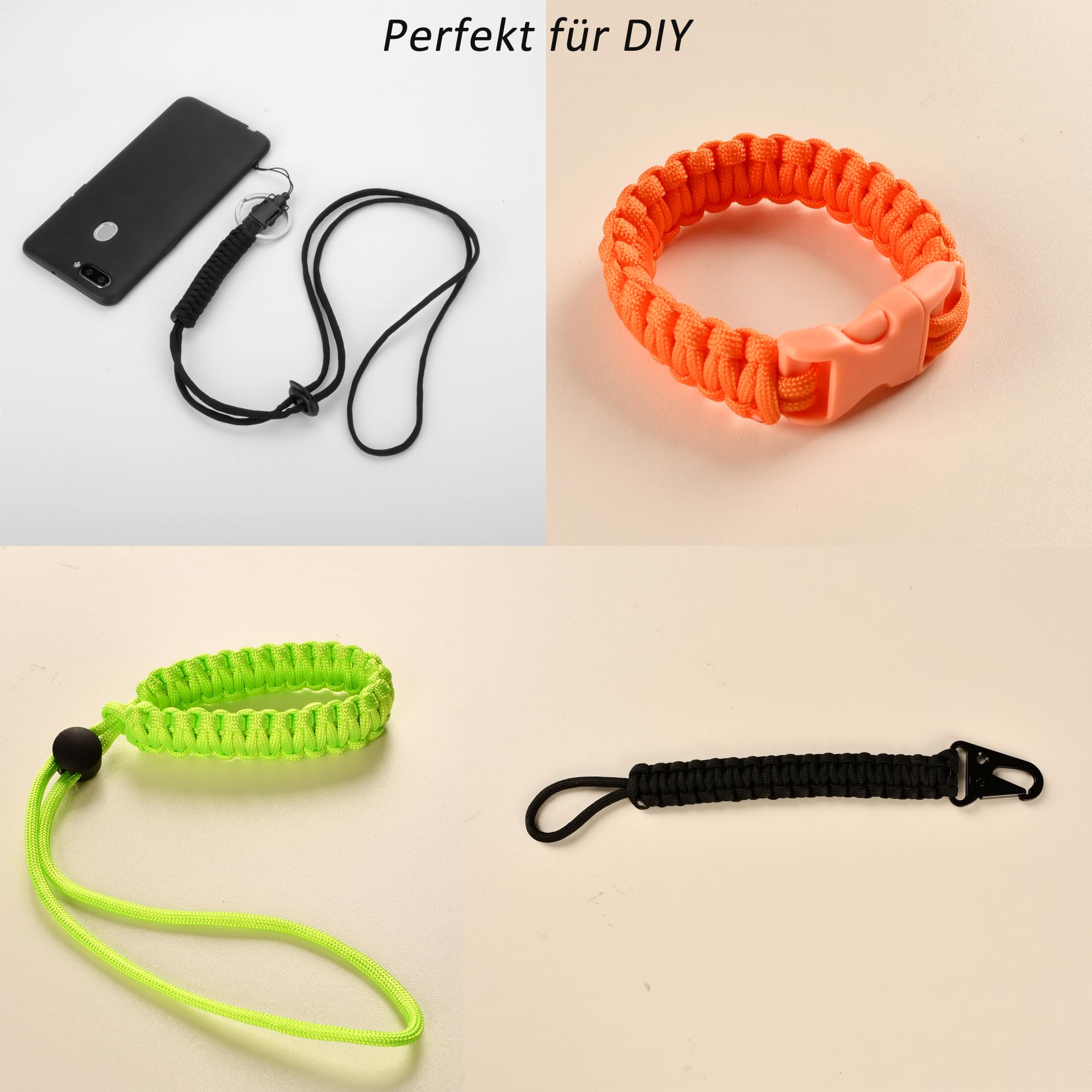 braveshine-carabiner-paracord-550-seil-4mm-40m-oliv-orange-schwarz image 4