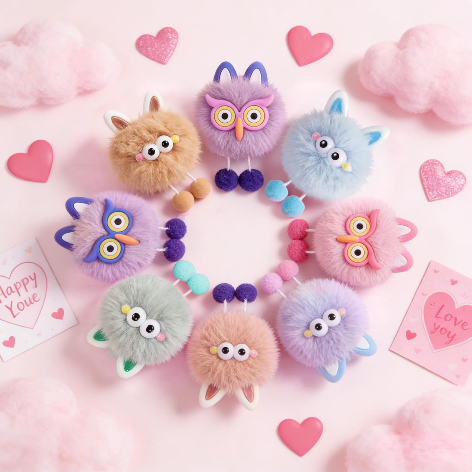 tacobear-pom-pom-schl-sselanh-nger-24-st-ck-monster-tiere image 8