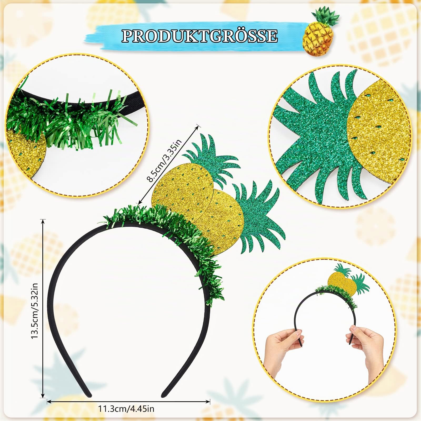 howaf-photo-booth-props-ananas-kost-m-damen-6-tlg-gelb image 2