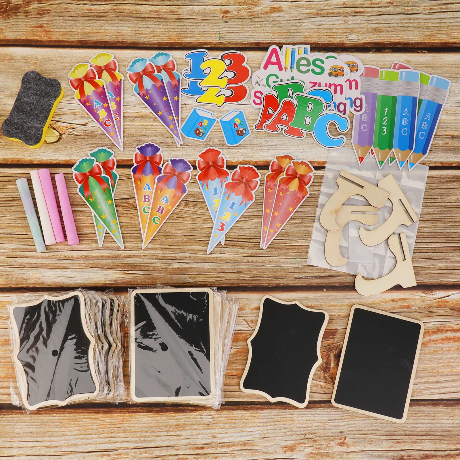 howaf-einschulung-deko-set-konfetti-mini-tafel-42-st-ck-schulanfang image 7